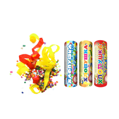 Набор ( 3конф.+3серп.) Набор хлопушек купить в Тюмени | tyumen.salutsklad.ru